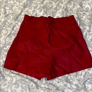Faux Leather High Waist Shorts